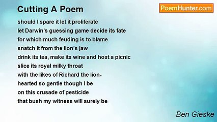 Ben Gieske - Cutting A Poem