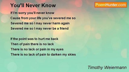 Timothy Weiermann - You'll Never Know