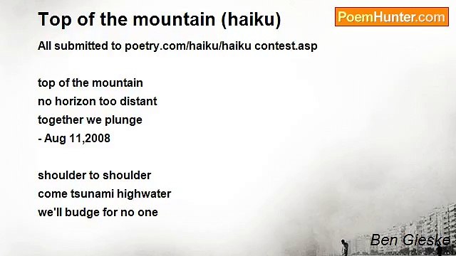 Ben Gieske - Top of the mountain (haiku)