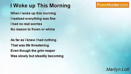 Marilyn Lott - I Woke up This Morning
