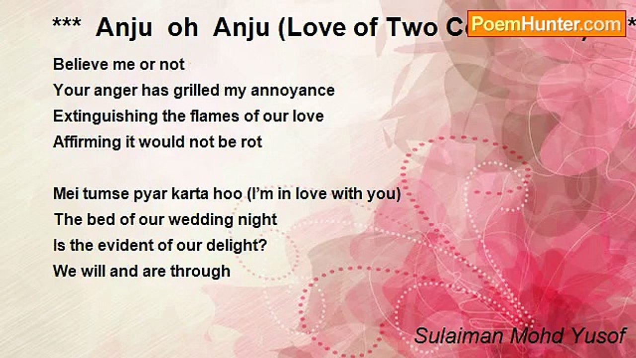 Sulaiman Mohd Yusof - ***  Anju  oh  Anju (Love of Two Continents)    ***
