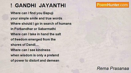 Rema Prasanaa - !  GANDHI  JAYANTHI