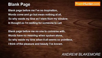 ANDREW BLAKEMORE - Blank Page