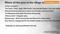 nimal dunuhinga - Where all the poor in the village were buried?