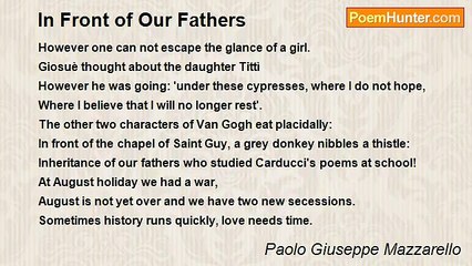 Paolo Giuseppe Mazzarello - In Front of Our Fathers