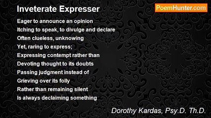 Dorothy Kardas, Psy.D. Th.D. - Inveterate Expresser