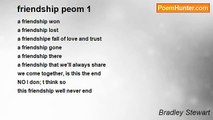 Bradley Stewart - friendship peom 1