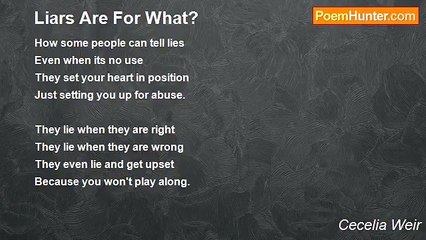 Cecelia Weir - Liars Are For What?