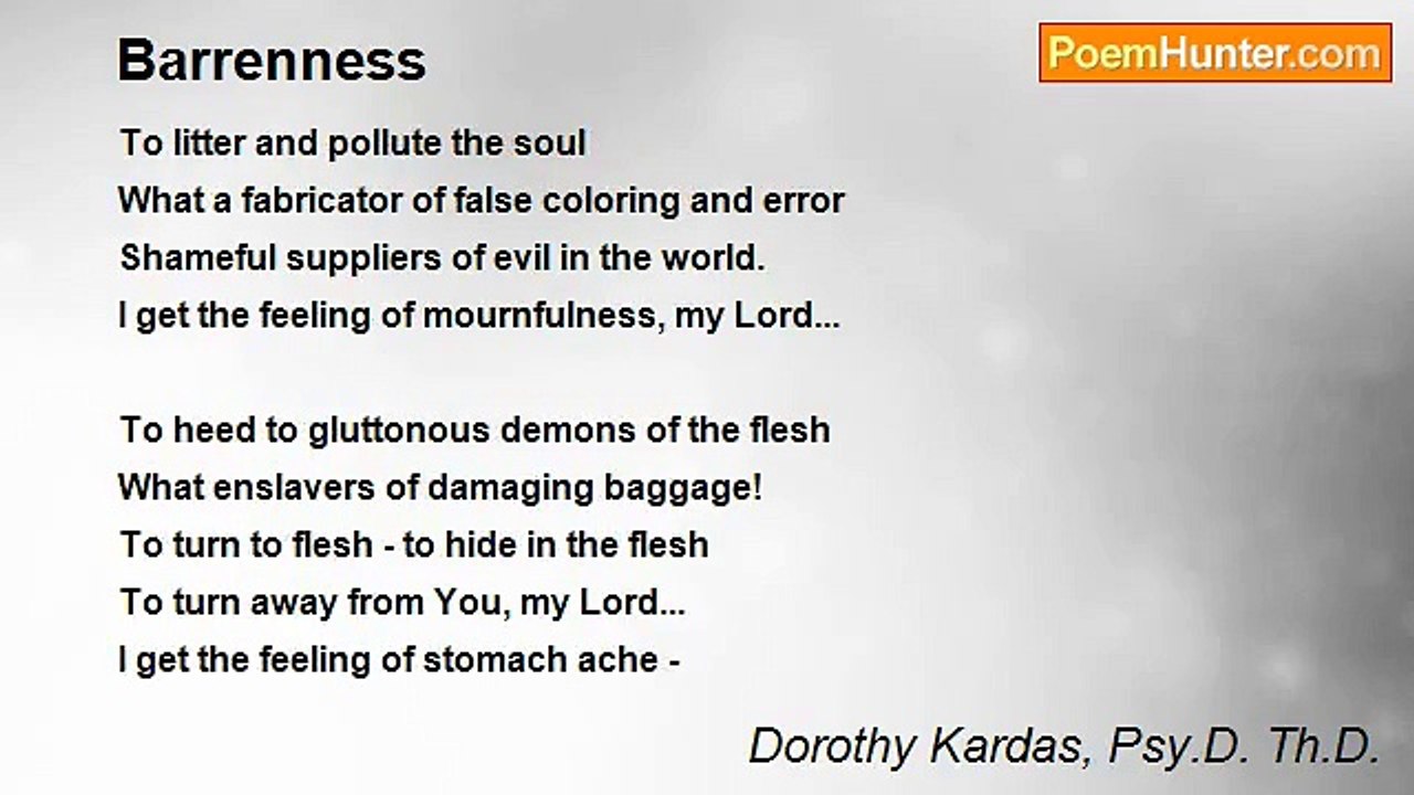 Dorothy Kardas, Psy.D. Th.D. - Barrenness