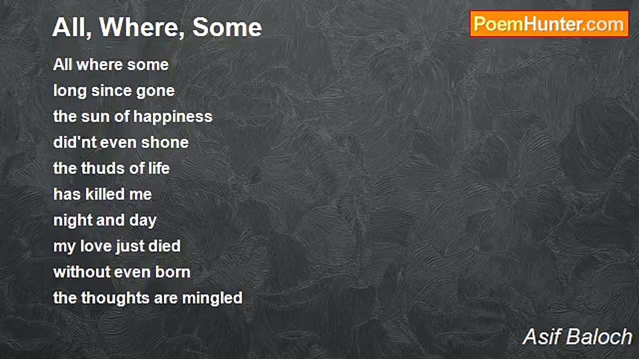 Asif Baloch - All, Where, Some