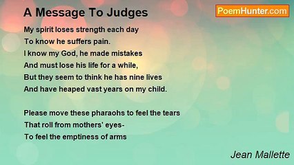 Jean Mallette - A Message To Judges