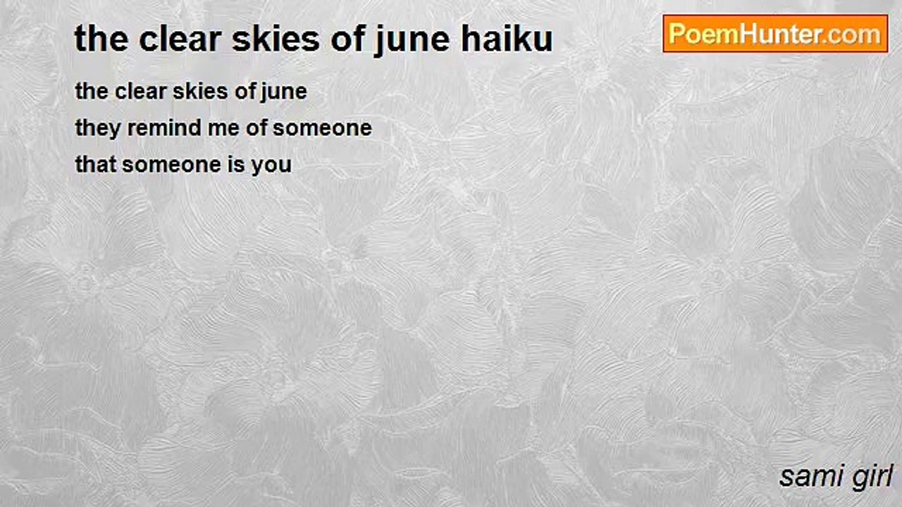 sami girl - the clear skies of june haiku