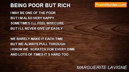 MARGUERITE LAVIGNE - BEING POOR BUT RICH