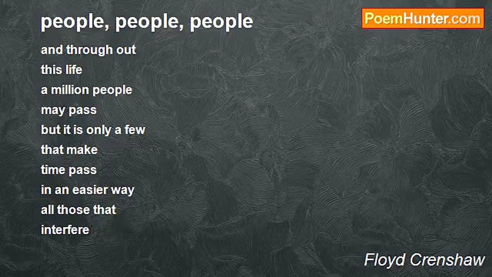 ⁣Floyd Crenshaw - people, people, people