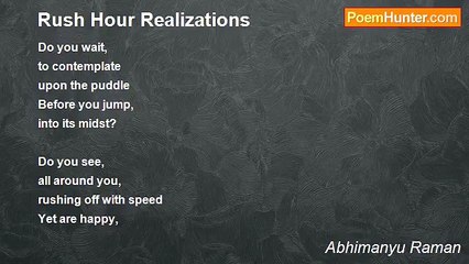 Abhimanyu Raman - Rush Hour Realizations