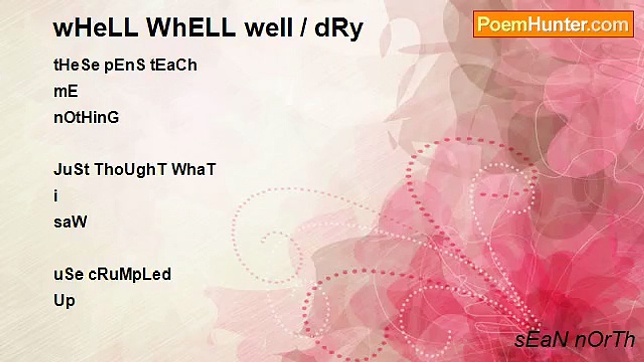 sEaN nOrTh - wHeLL WhELL well / dRy