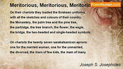 Joseph S. Josephides - Meritorious, Meritorious, Meritorious