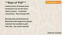 Seema Aarella - ***Days of 'Fall'***