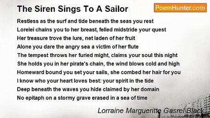 Lorraine Margueritte Gasrel Black - The Siren Sings To A Sailor