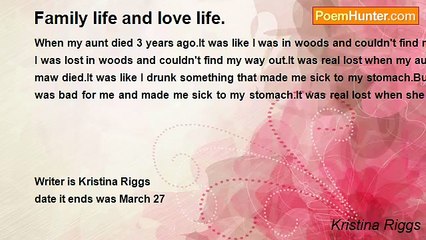 Kristina Riggs - Family life and love life.