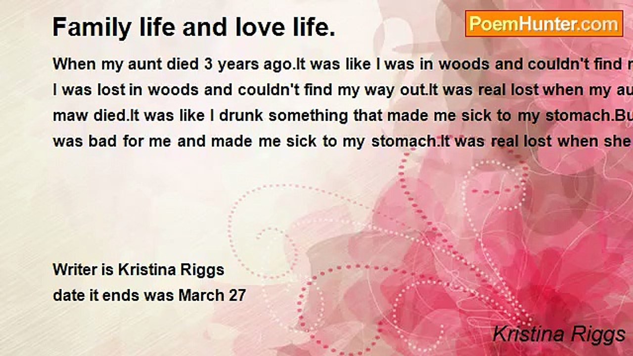 Kristina Riggs - Family life and love life.