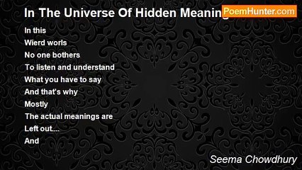 Seema Chowdhury - In The Universe Of Hidden Meanings