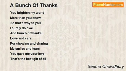 Seema Chowdhury - A Bunch Of Thanks