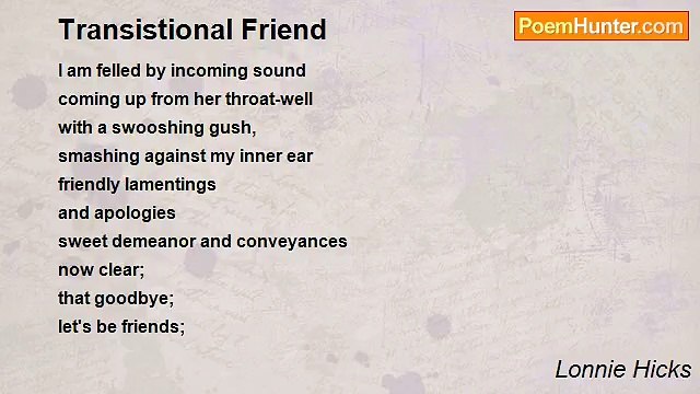 Lonnie Hicks - Transistional Friend