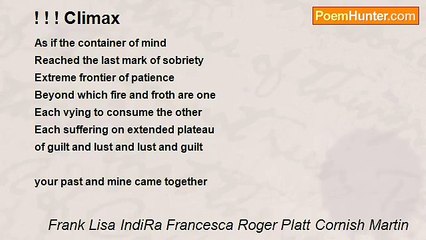 Frank Lisa IndiRa Francesca Roger Platt Cornish Martin - ! ! ! Climax