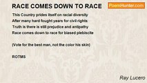 Ray Lucero - RACE COMES DOWN TO RACE