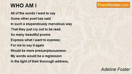Adeline Foster - WHO AM I