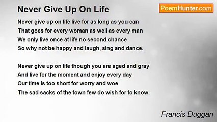 Francis Duggan - Never Give Up On Life
