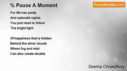 Seema Chowdhury - Pause A Moment