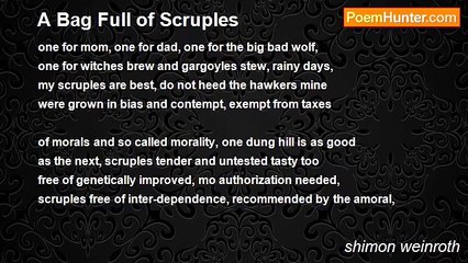 shimon weinroth - A Bag Full of Scruples