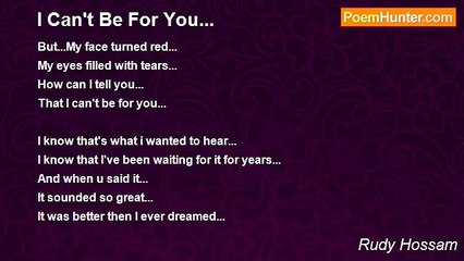 Rudy Hossam - I Can't Be For You...