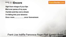 Frank Lisa IndiRa Francesca Roger Platt Cornish Martin - ***! ! ! Encore