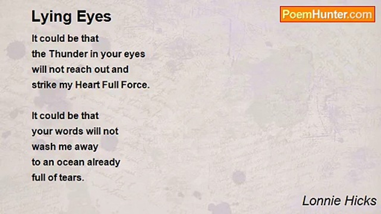 Lonnie Hicks - Lying Eyes