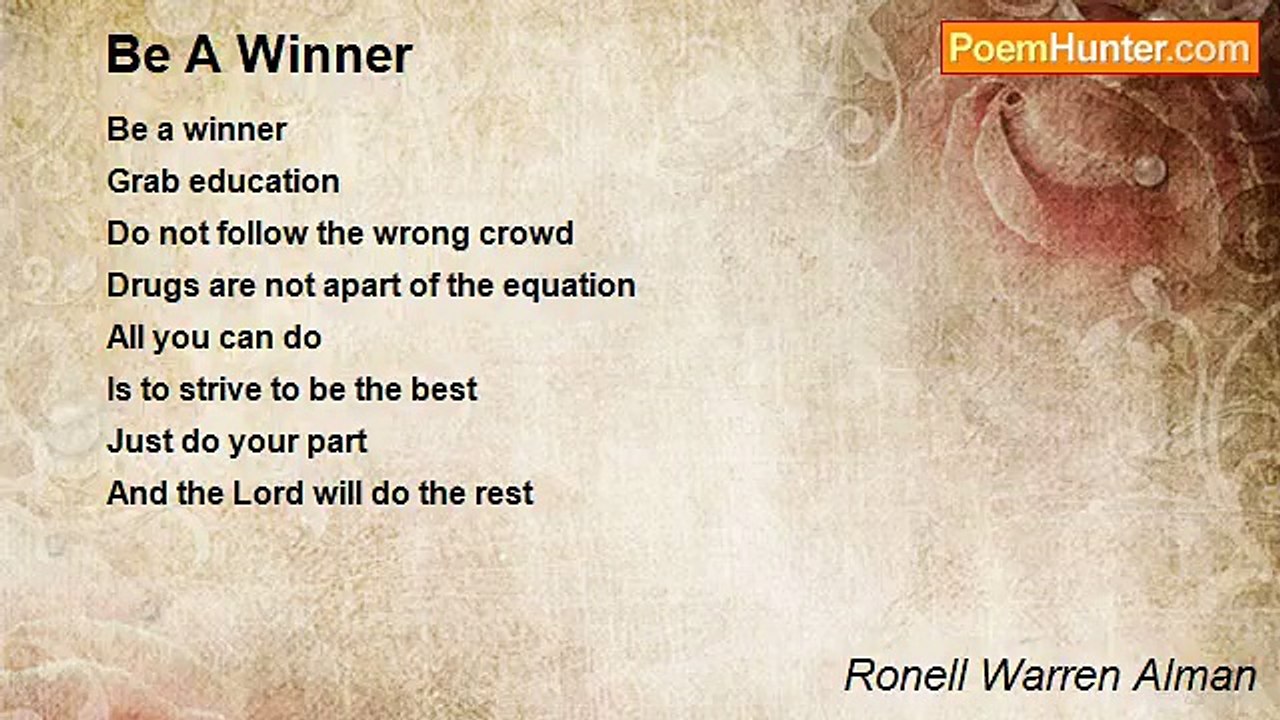 Ronell Warren Alman - Be A Winner