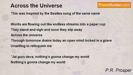 P.R. Prosper - Across the Universe