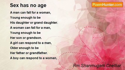Rm.Shanmugam Chettiar. - Sex has no age