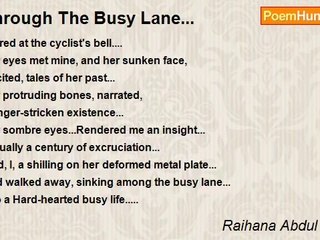 Raihana Abdul Jabbar - Through The Busy Lane...