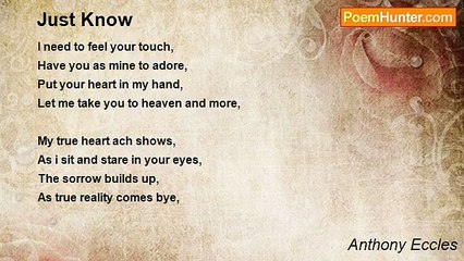 Anthony Eccles - Just Know