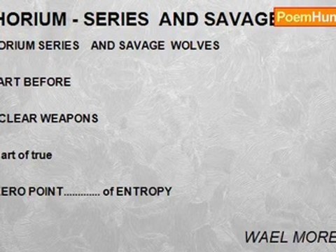 WAEL MOREICHEH - THORIUM - SERIES AND SAVAGE WOLVES - WAEL MOREICHEH