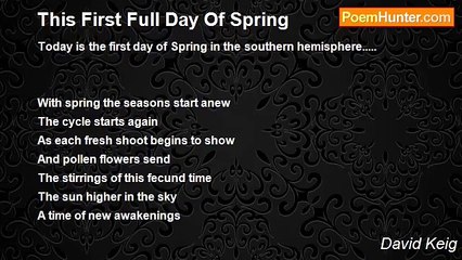 David Keig - This First Full Day Of Spring