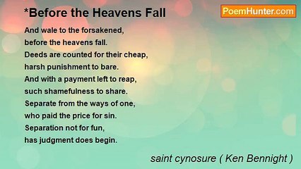 saint cynosure ( Ken Bennight ) - *Before the Heavens Fall