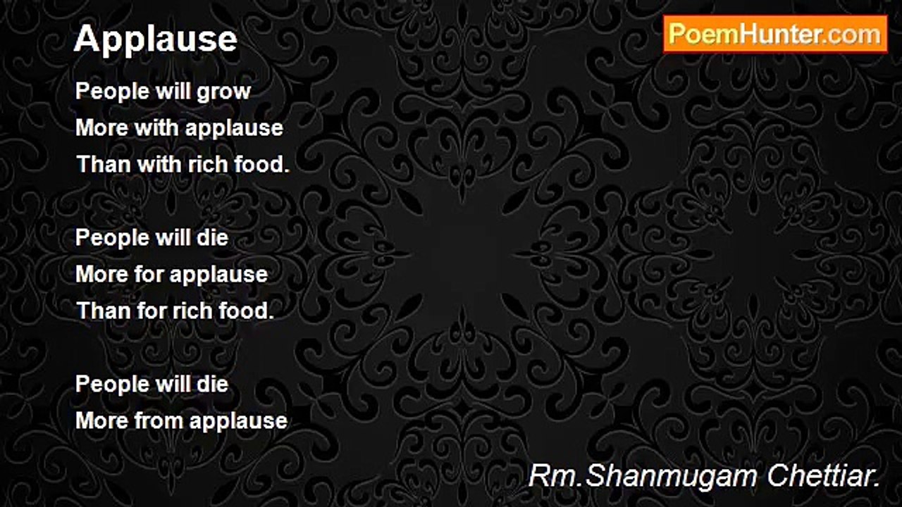Rm.Shanmugam Chettiar. - Applause