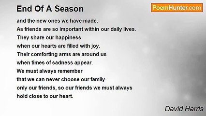 David Harris - End Of A Season