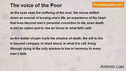 Antonio Liao - The voice of the Poor