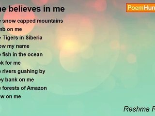 Reshma Ramesh - She believes in me