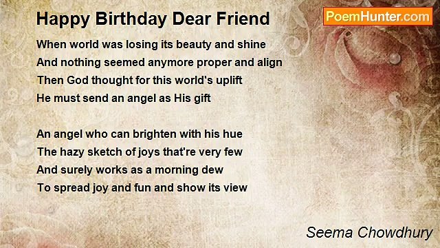 Seema Chowdhury - Happy Birthday Dear Friend